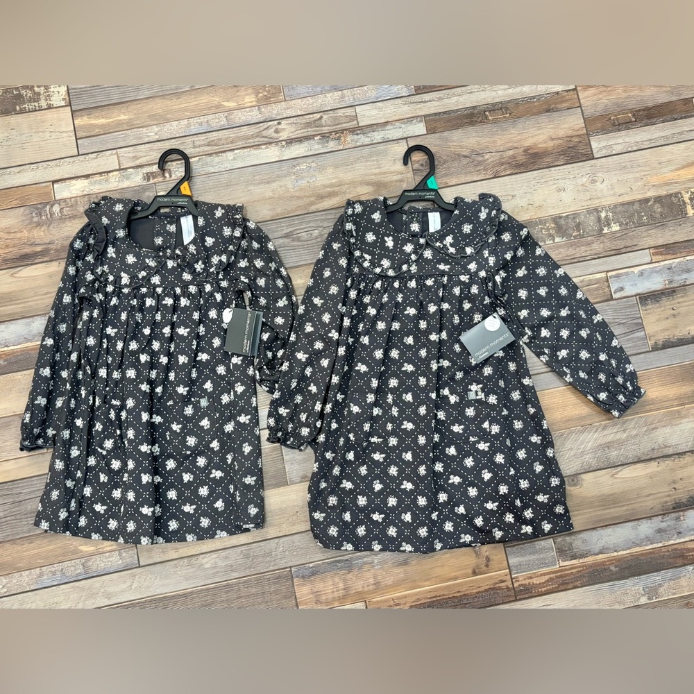 NWT Modern Moments dark gray floral dress size 2T or 5T